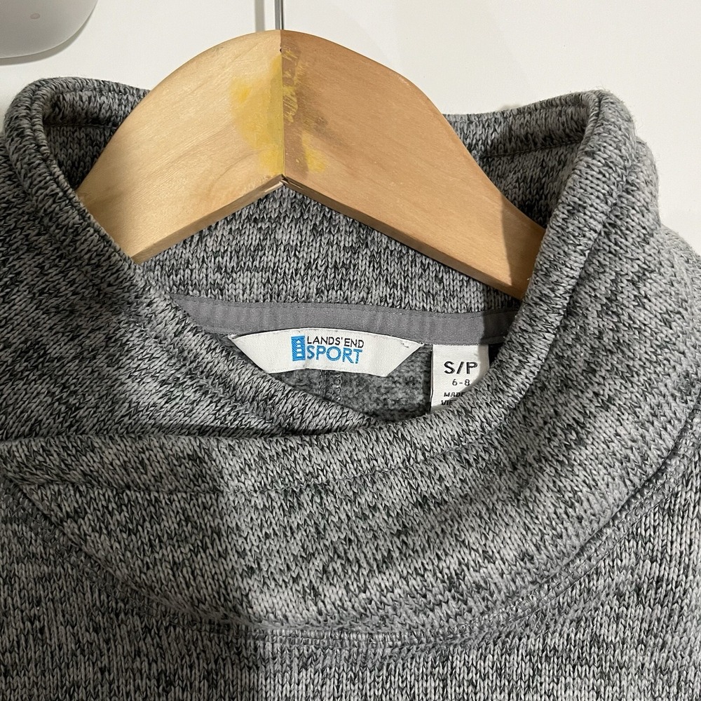 Womens Lands End Sport Gray Tunic Sweatshirt With High Neckline Long Sleeve Sm - Picture 4 of 10